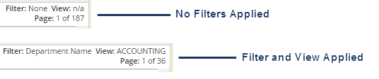 Screenshot showing document properties displayed when filters are not enabled and when they are.
